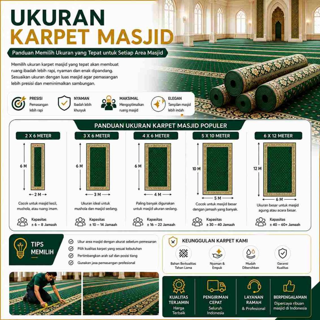 Ukuran Karpet Masjid Dan Cara Menghitung Kebutuhannya